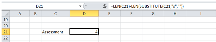 excel count number time character appears