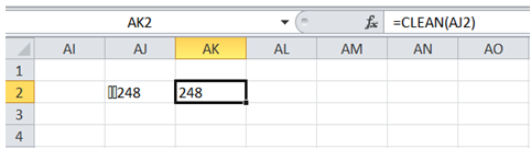 excel remove non printable character