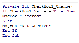 excel vba checkbox control