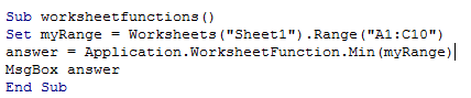 excel vba worksheet functions