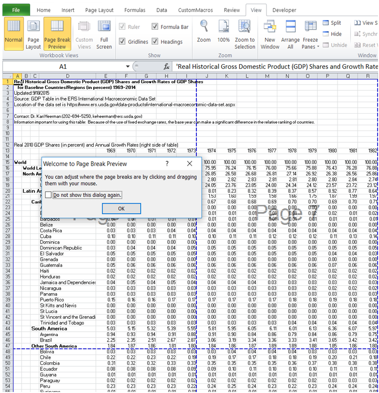 excel where can i see the page breaks before printing